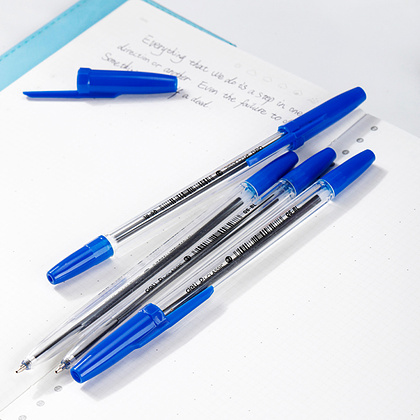 Ручка шариковая "P1-Classic", 0.7 мм, прозрачный, стерж. синий - 3