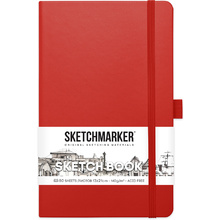 Скетчбук "Sketchmarker", 13x21 см, 140 г/м2, 80 листов, красный