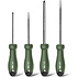 Набор отверток Deli HS HT1004L, 4 шт. ( PH1х100,PH2х150,SL5х100,SL6х150), Soft Touch, зеленый