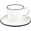Набор посуды чайник и чашка с блюдцем "Seawave", белый, синий - 7