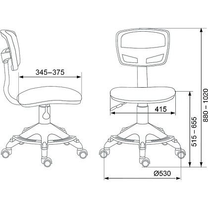 Кресло для детей "Бюрократ CH-299-F/ABSTRACT", сетка, ткань, абстракция - 5