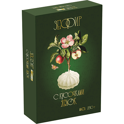 Зефир "Красный пищевик", 250 гр., с кусочками яблок