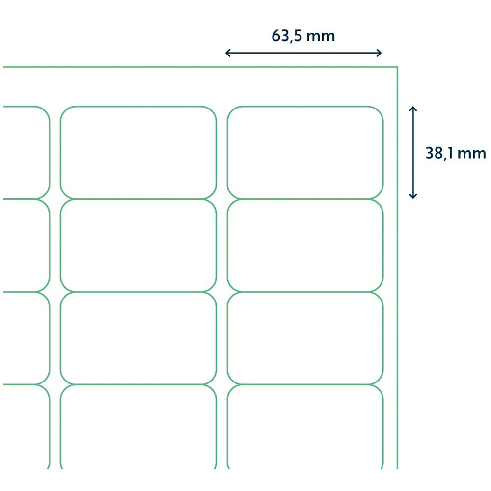 Самоклеящиеся этикетки универсальные "Rillprint", 63.5x38.1 мм, 100 листов, 21 шт, белый - 3