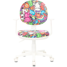 Кресло детское Бюрократ CH-W356AXSN, ткань, пластик, белый