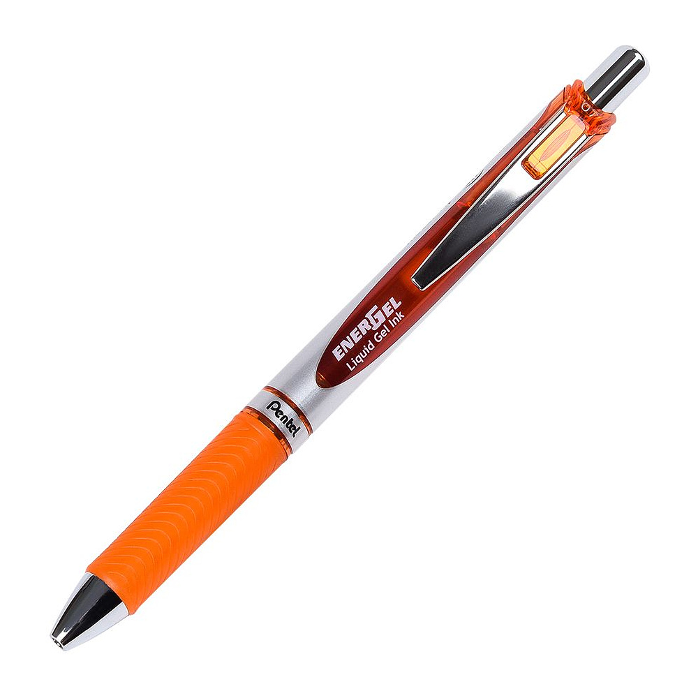 Ручка-роллер "Energel BL77", 0.7 мм, серебристый, оранжевый, стерж. оранжевый