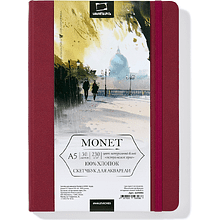 Скетчбук для акварели "Малевичъ Monet", A5, бордо