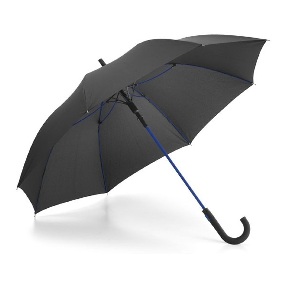 Зонт-трость "99145", 104 см, черный, королевский синий