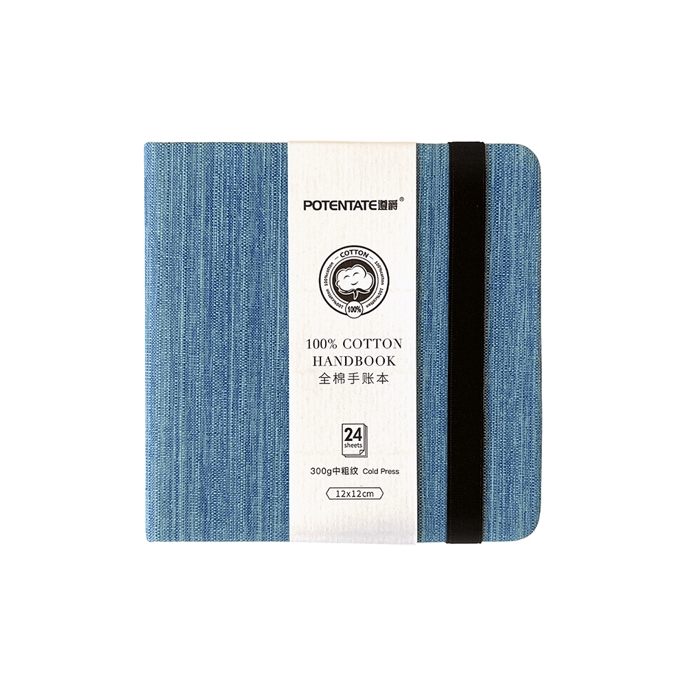 Cкетчбук для акварели "Potentate", холодный пресс, 12х12 см, 300 г/м2, 24 листа, джинс