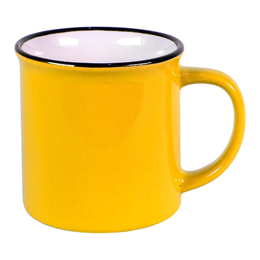 Кружка "Camp", керамика, 280 мл, желтый, белый