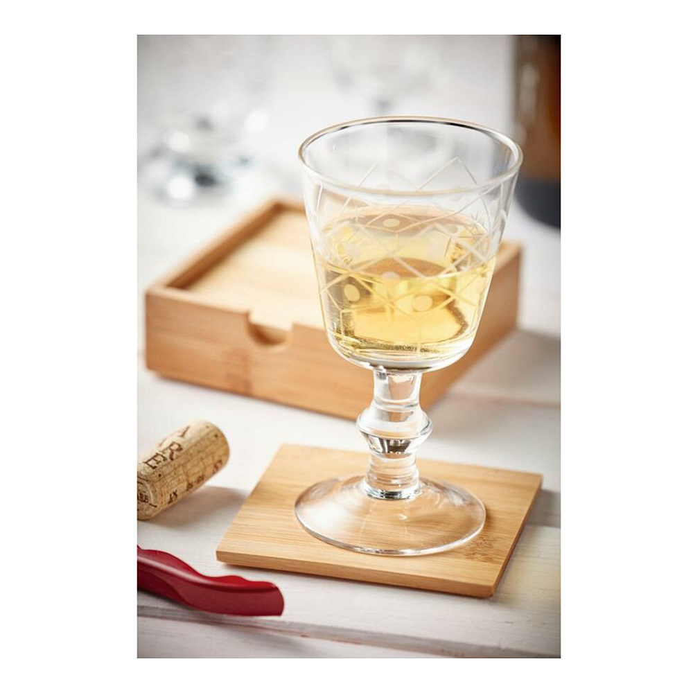 Набор подставок для стаканов "Put Under", 4 шт., бамбук, коричневый - 3