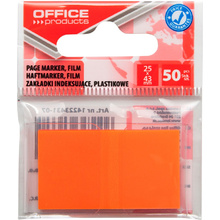 Закладки Office products, 25х43 мм, 50 штук, оранжевый