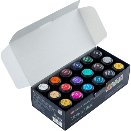 Краска акриловая глянцевая "Декола", набор 18 цветов, 20 мл, банки - 8