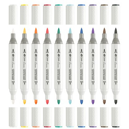 Маркер акриловый "Сонет. Основные цвета", двухсторонний, набор 10 цветов, блистер - 2