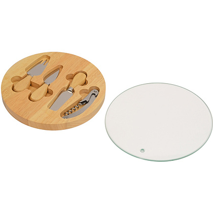 Набор для вина и сыра "Rendezvous", бежевый, серебристый, прозрачный - 10