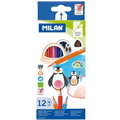 Цветные карандаши "Milan 231", 12 цветов