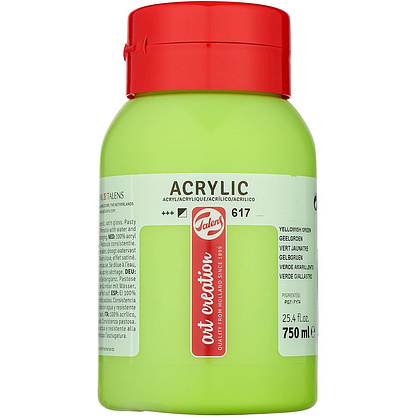 Краски акриловые "Talens art creation", 617 желто-зеленый, 750 мл, банка