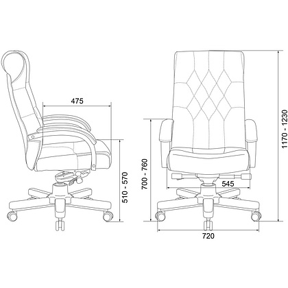 Кресло для руководителя Бюрократ T-9928WALNUT, кожа, металл/дерево, черный - 10