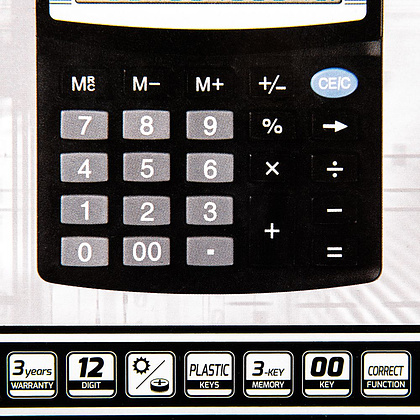 Калькулятор настольный Rebell "SDC-412 BX", 12-разрядный, черный - 3