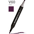 Маркер перманентный двусторонний "Sketchmarker Brush", V60 слива