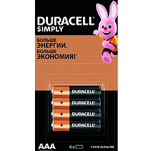 Батарейки алкалиновые Duracell "Simply LR03/MN2400 (AAA)"