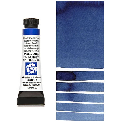 Краски акварельные "Daniel Smith", голубой ФЦ (красная тень), 5 мл, туба