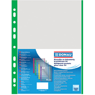 Файл (папка-карман) с цветной перфорацией, A4, 100 шт, 40 мкм, зеленый