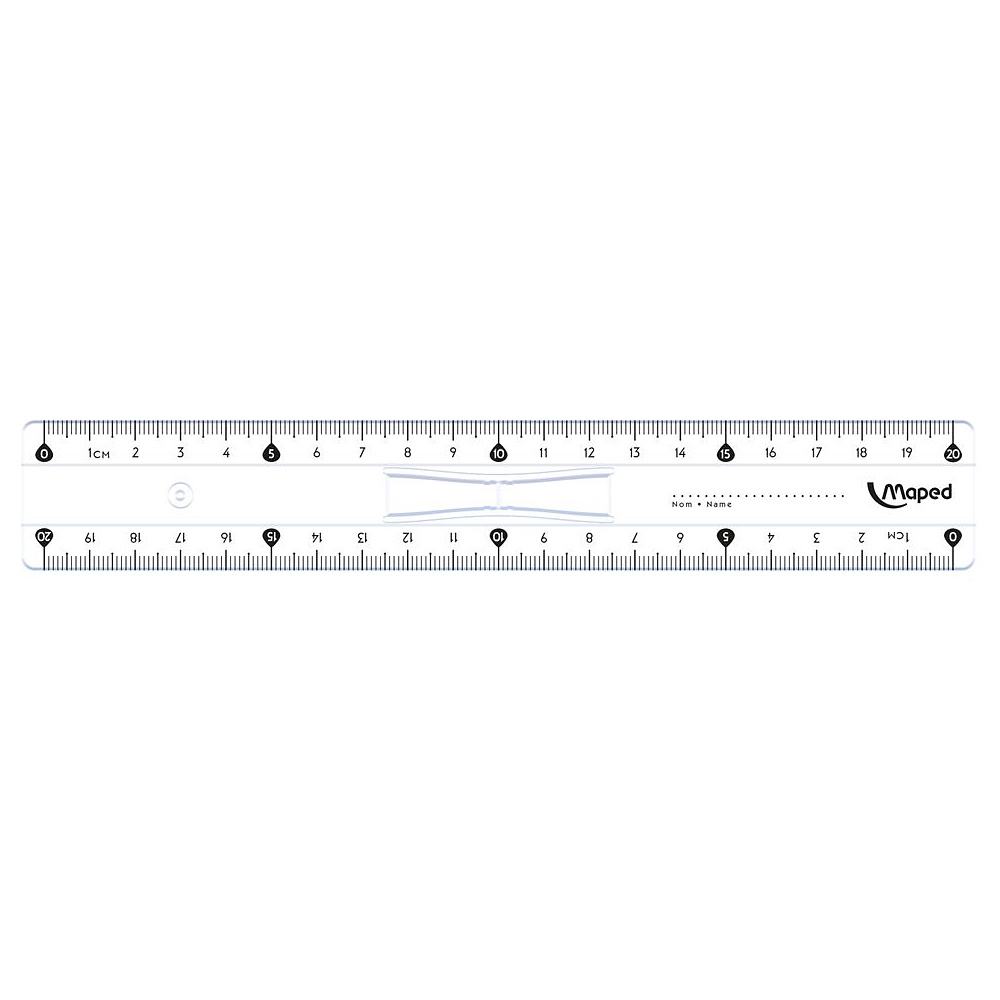 Линейка Maped "Кристалл", 20 см, с держателем, прозрачный