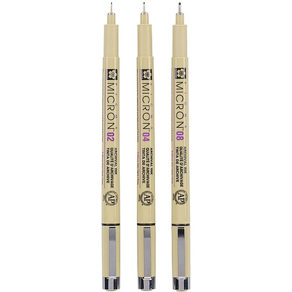 Набор ручек капиллярных "Sakura Pigma Micron", 3 шт - 2