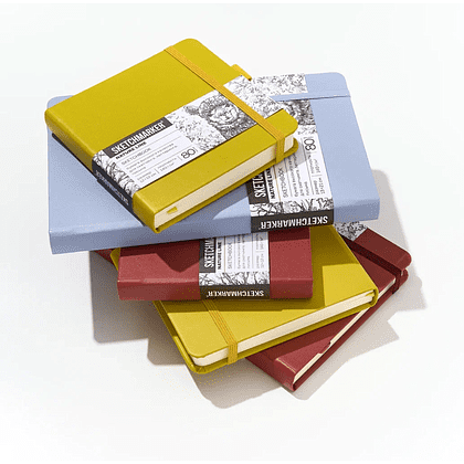 Скетчбук "Sketchmarker", 12х12 см, 140 г/м2, 80 листов, красный винтаж - 11