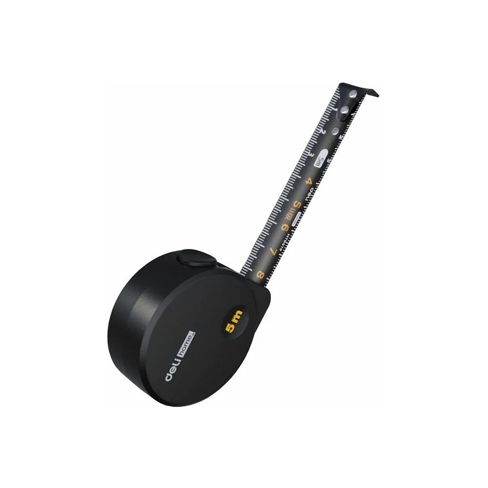 Рулетка Deli HS EHT8519, 5 м х 19 мм, Soft Touch, черный - 2