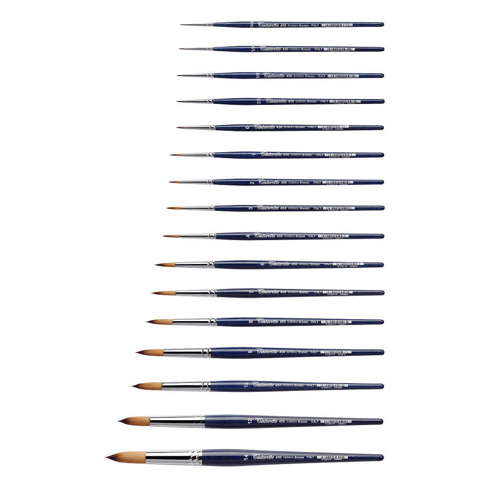 Кисть для рисования "Tintoretto Bronze", синтетика, круглая, №2/0 - 2