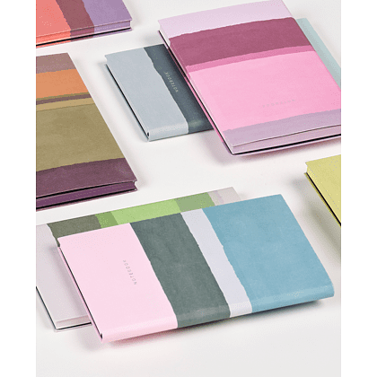 Блокнот "Stripes dusty pink", А5, 96 листов, линейка, розовый, голубой, срез разноцветный - 6