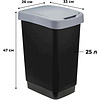 Урна для мусора IDEA, 25 л, пластик, черный, серый - 2