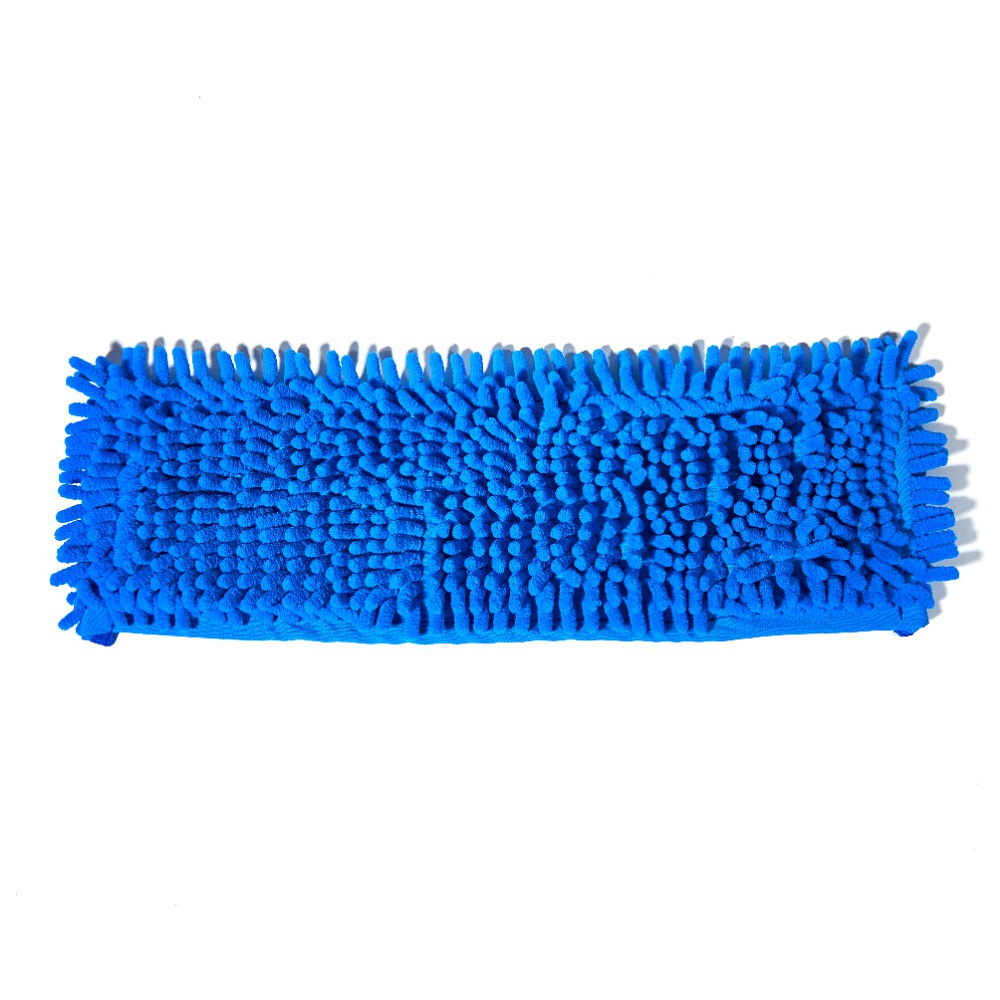 Насадка для плоской швабры 42х14 см, шенилл, на резинке, синий - 2