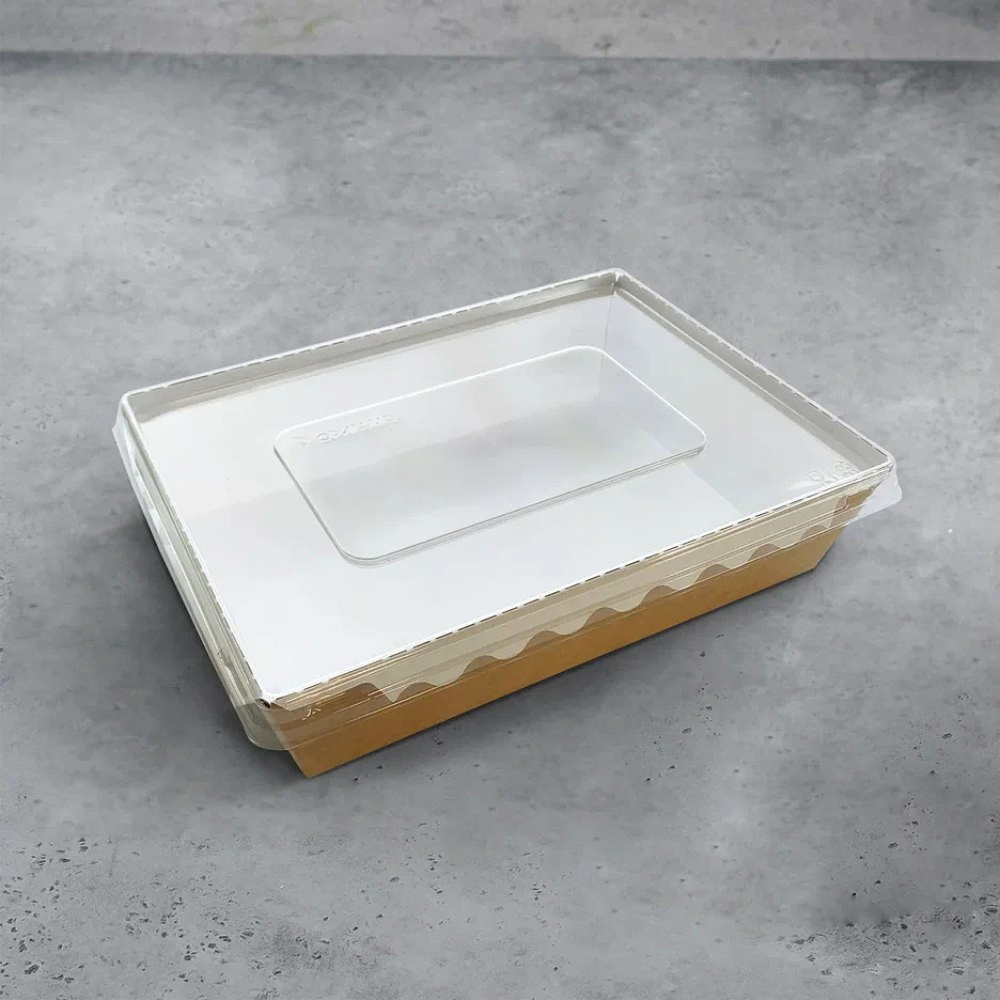 Контейнер бумажный для салата, 1000 мл, 150 шт/упак, крафт - 2