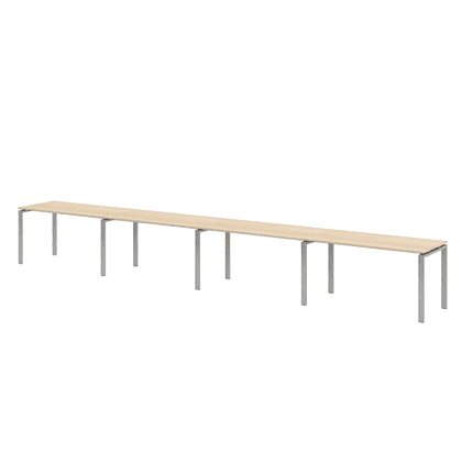 Коллекция Титан Бенч-система линейная на 4 рабочих места ТН314ТР-4х1+ТН314К-22_ПР, 5600х700х742, с пропусками для кабеля