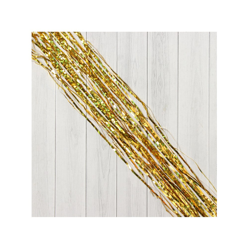 Гирлянда-дождик "Мерцание полос", 9х150 см, фольга, жёлтый - 8