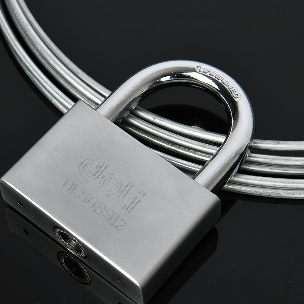 Замок навесной Deli YS EDL508912, 70 мм, автомат, 4 ключа - 4