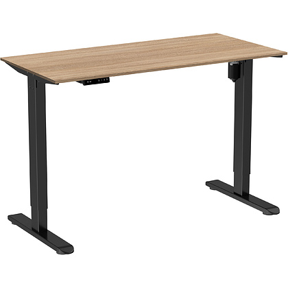 Стол с электроприводом WellDesk Light 1300x675х18 черный/дуб бардолино натуральный (9116309+9072452)