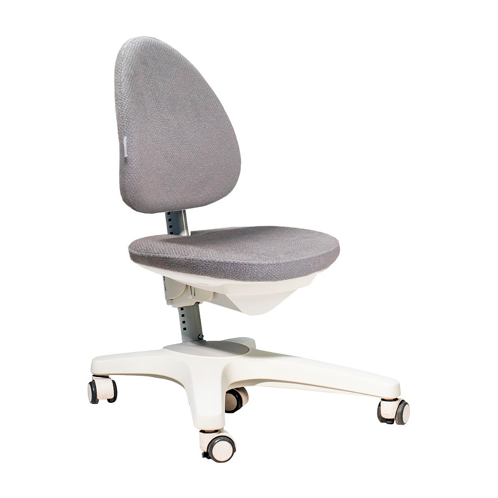 Кресло детское Ergosmart Maximus, ткань, серый, пластик, корпус белый, с чехлом "серебристый аллигатор"