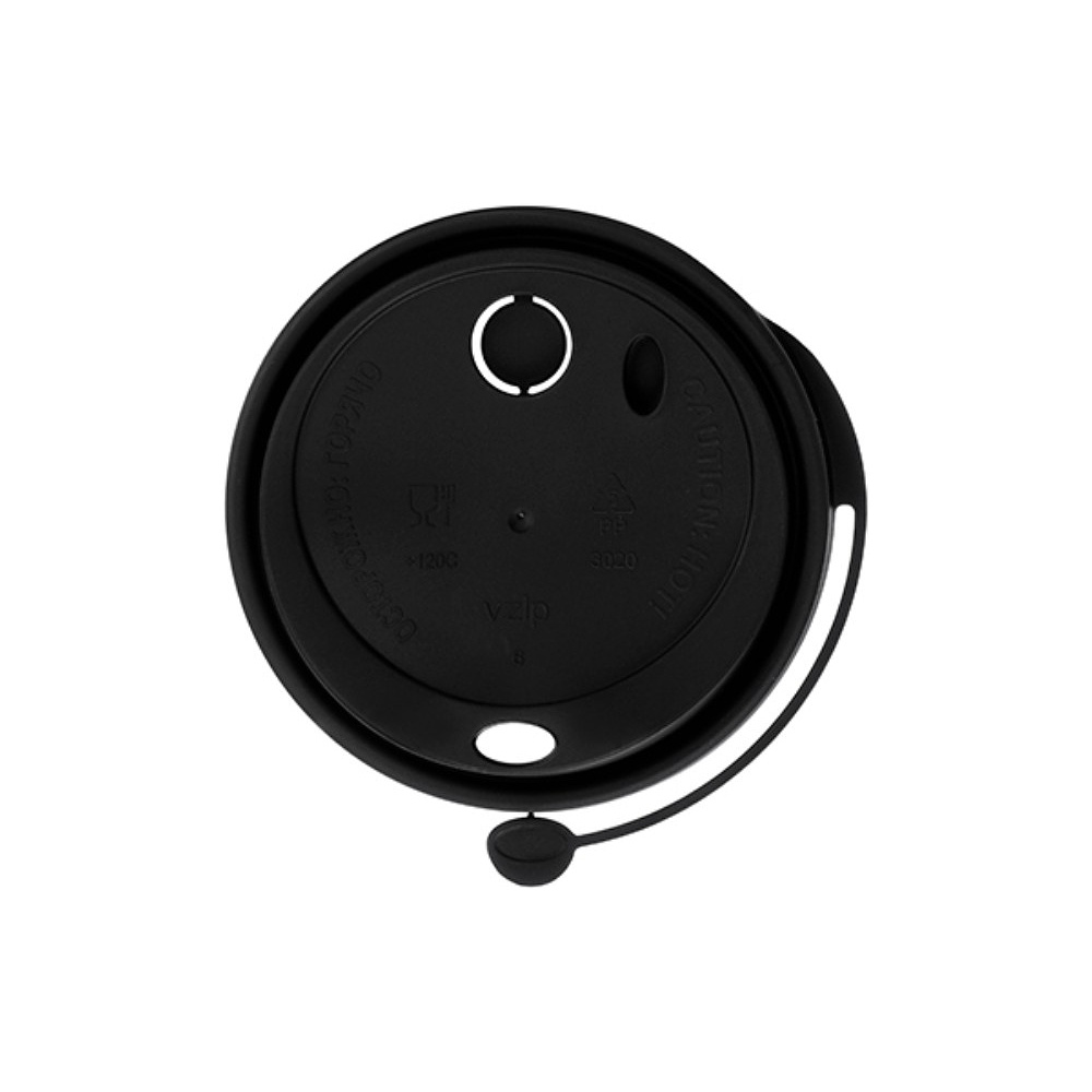 Крышка пластиковая для стаканов d=80 мм, для горячих напитков, 50 шт/упак, флип-топ, черный - 5