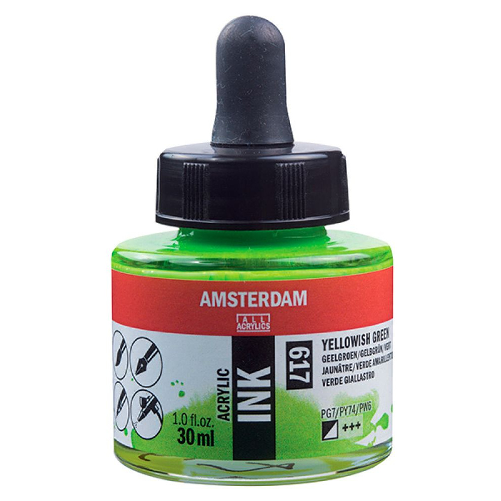 Жидкий акрил "Amsterdam", 617 желто-зеленый, 30 мл