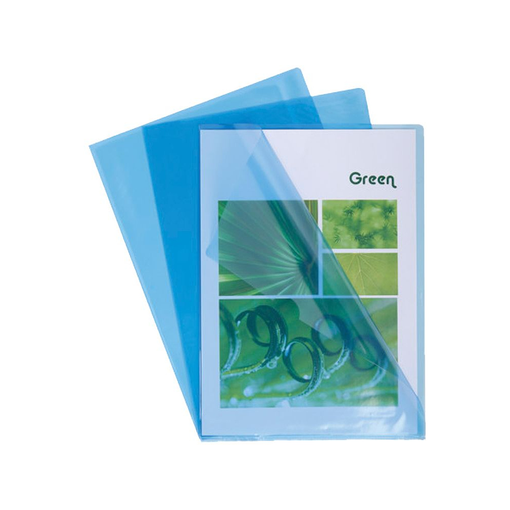 Папка-уголок "Exacompta", А4, 130 мк, ПВХ, прозрачный, синий - 2