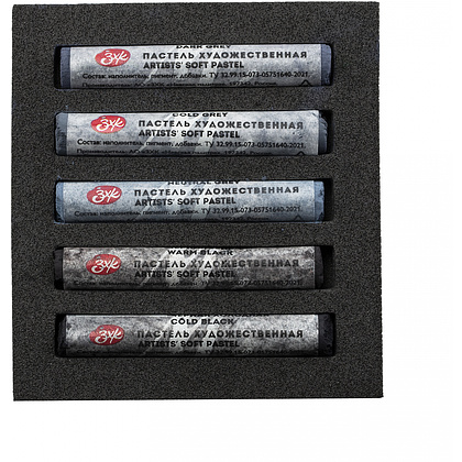 Пастель мягкая "Мастер Класс серые оттенки", набор 5 цветов - 4