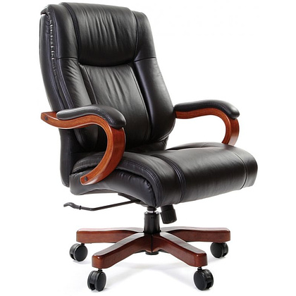 Кресло для руководителя "Chairman 403", кожа, металл, дерево, черный