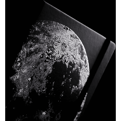 Блокнот "Cosmic moon", А5, 96 листов, линейка, на резинке, черный - 6
