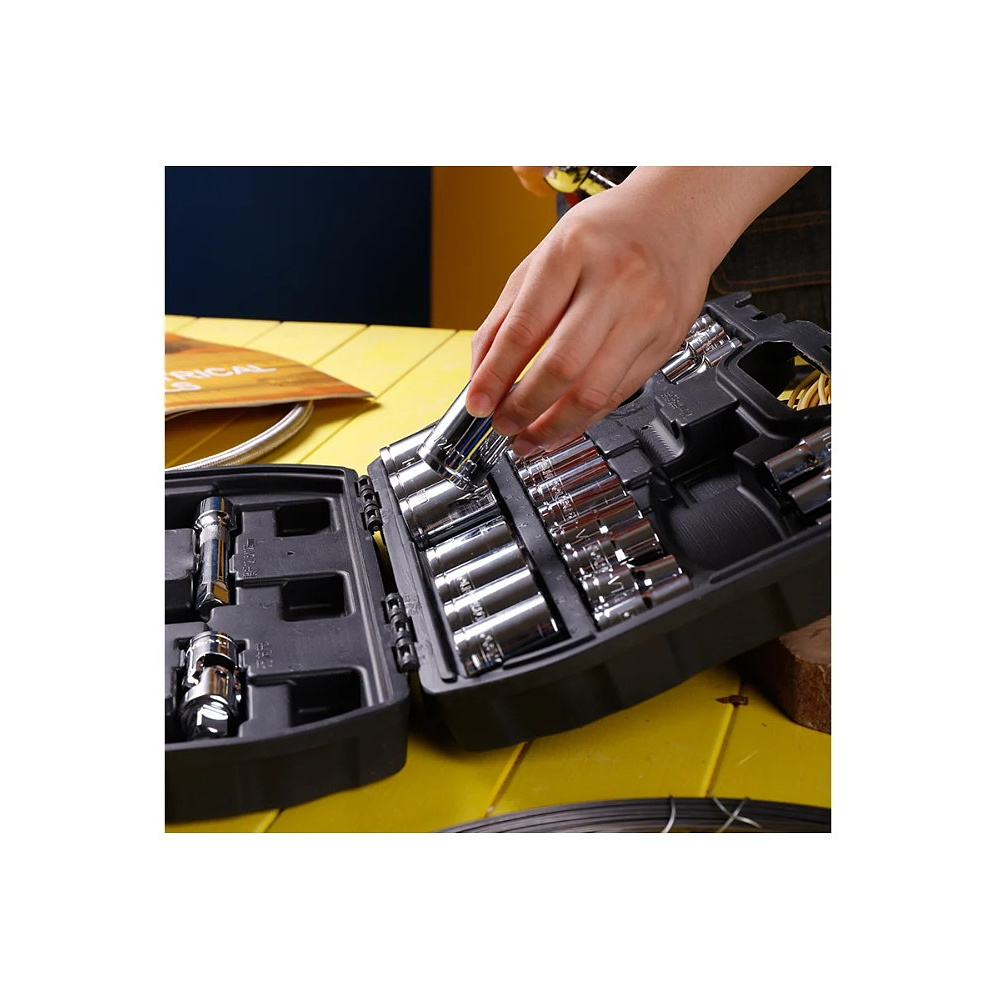 Набор головок торцевых Deli YS 32 EDL1032, 32 предмета, кейс, черный - 4