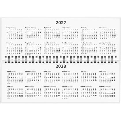Планинг датированный "Black style" на 2027 год, 285х112 мм, 128 страниц, линейка, черный - 5