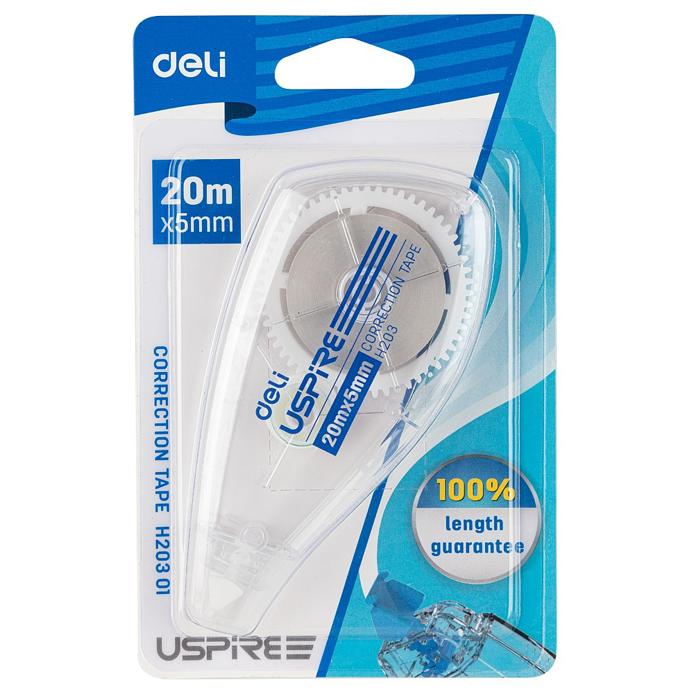 Корректор роллер "Uspire", 20х5 м/мм, белый, блистер - 4