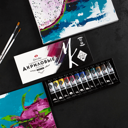 Краски акриловые Мастер Класс, 12 цветов, 18 мл. - 7